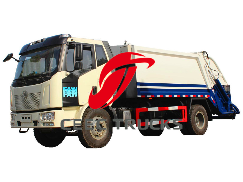 FAW 10-12 CBM garbage compactor trucks manufacturer