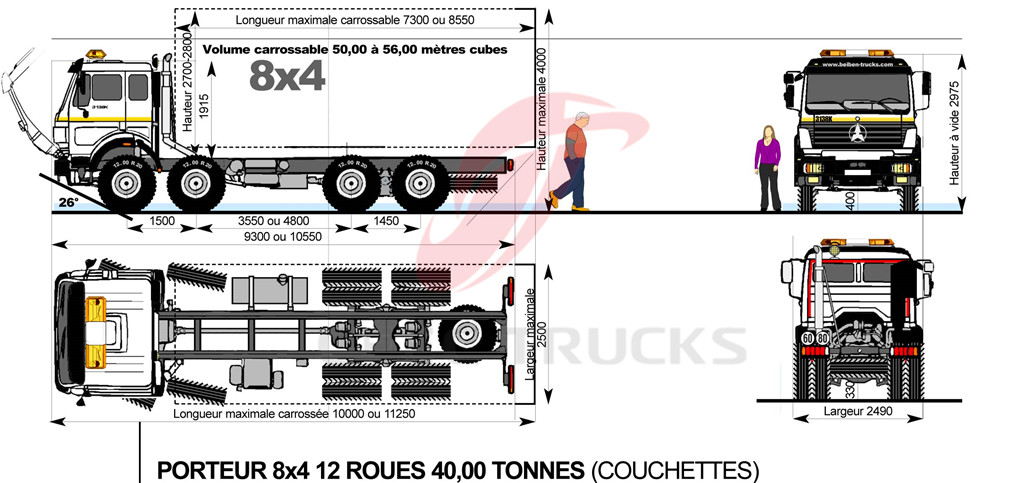 beiben 3134 mixer truck drawing