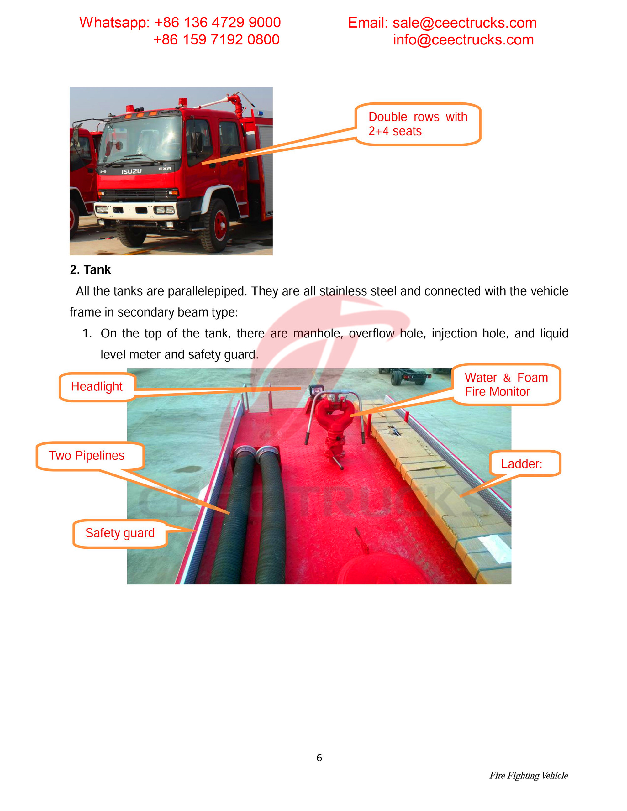 Syria ISUZU foam & water fire truck