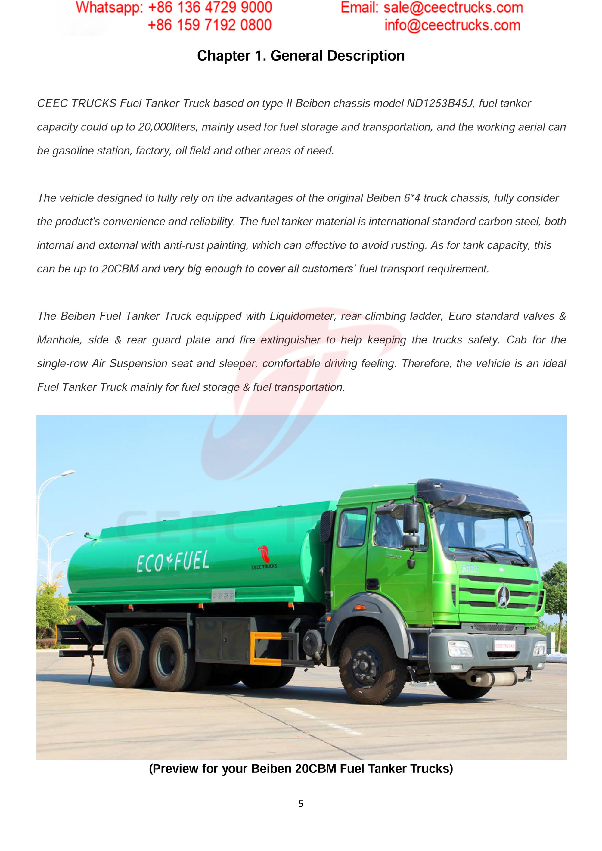 BEIBEN 2530 fuel tanker truck export Carribean Sea