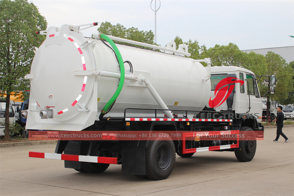 دونغفنغ 260HP شاحنة شفط مياه الصرف الصحي فراغ 10000 لتر