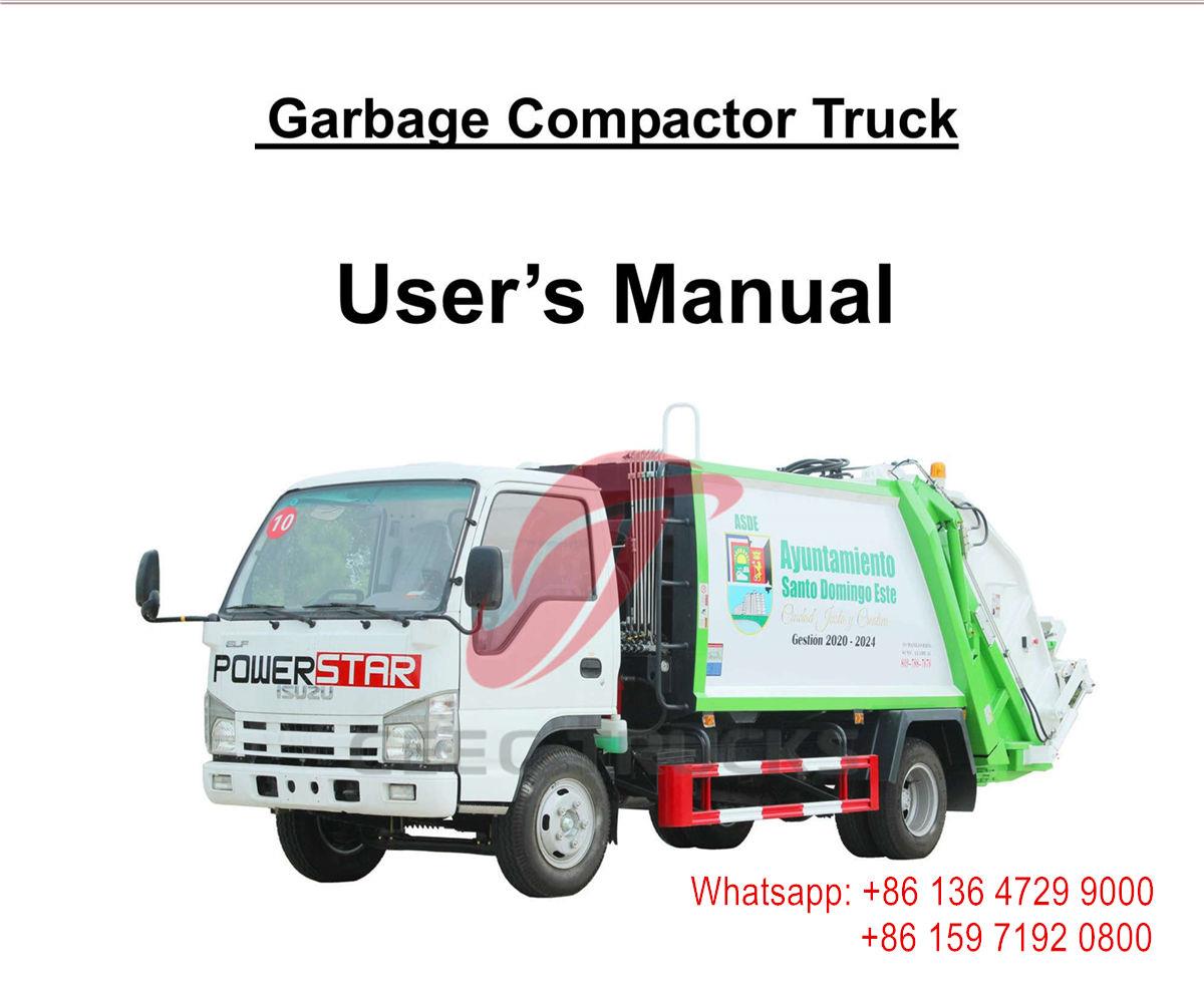 كمبوديا - دليل مستخدم شاحنة ضغط القمامة ISUZU 6cbm