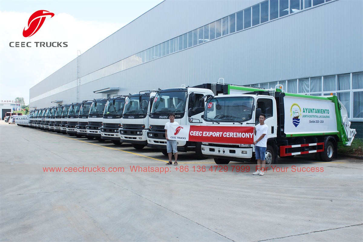 تم تصدير 26 وحدة من شاحنات ضغط القمامة ISUZU إلى إفريقيا