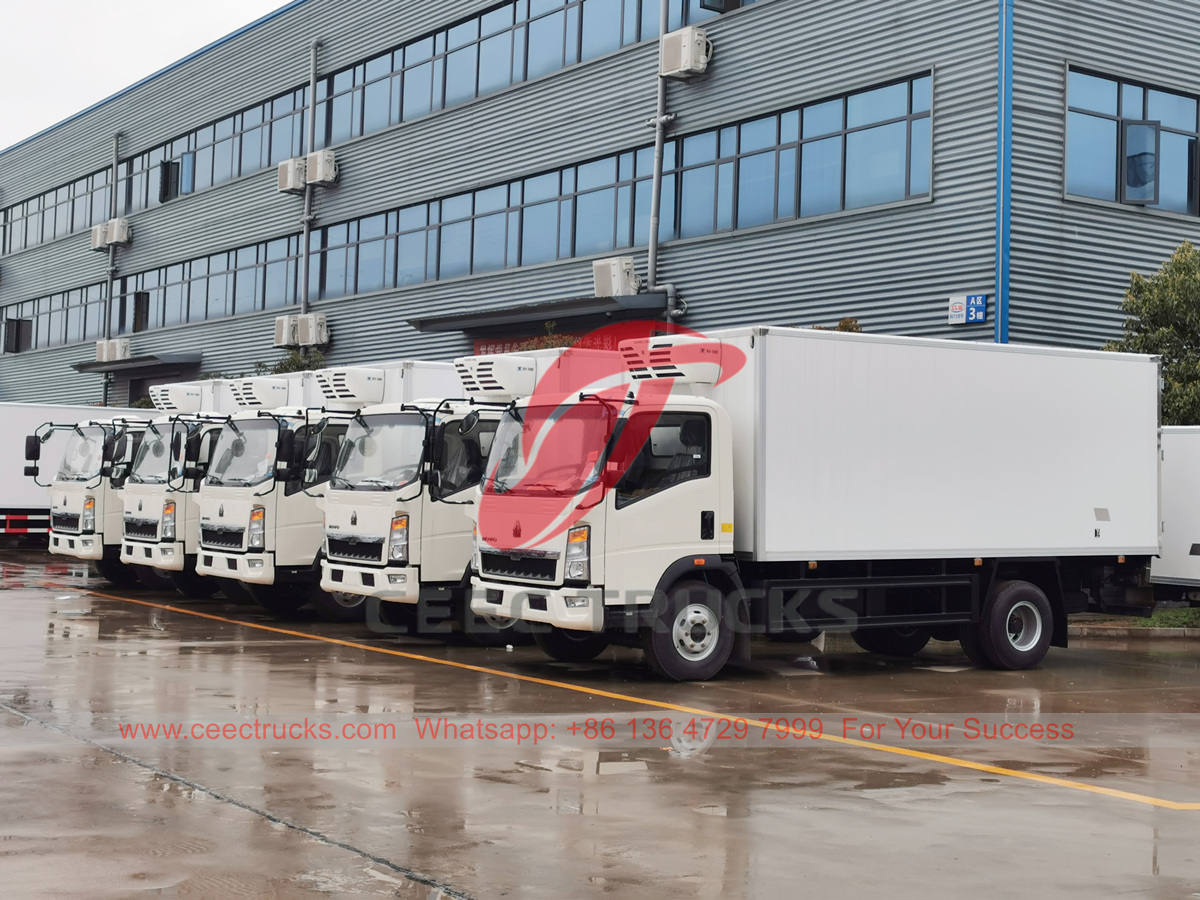 أنجولا - 5 وحدات HOWO Freezer Truck تم تصديرها من CEEC TRUCKS
