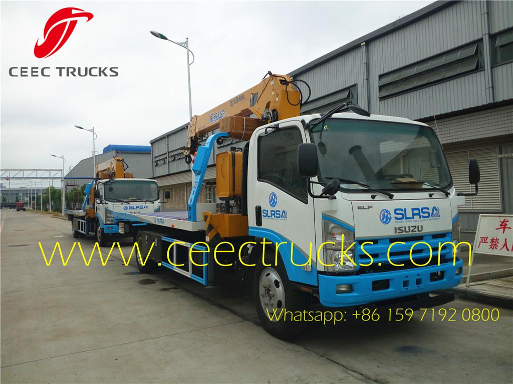 ISUZU 5T road wrecker truck mounted crane