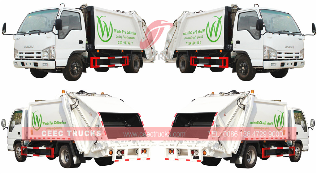 technical drawing for ISUZU garbage compactor truck