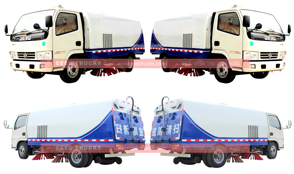 wholeview for dongfeng 5cbm road sweeper