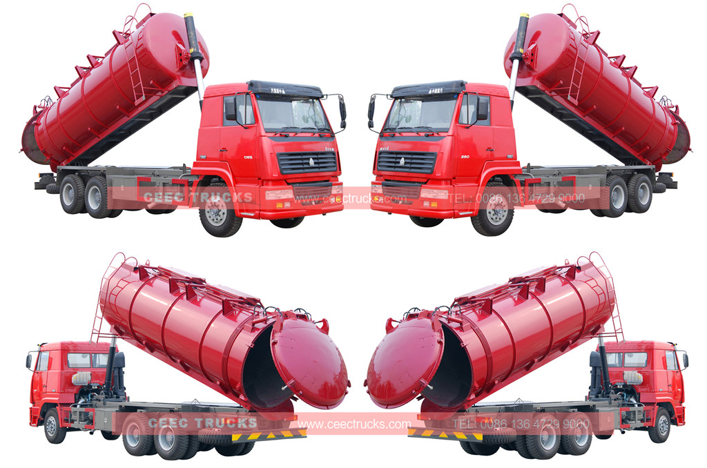 HOWO 18cbm vacuum tanker truck wholeview