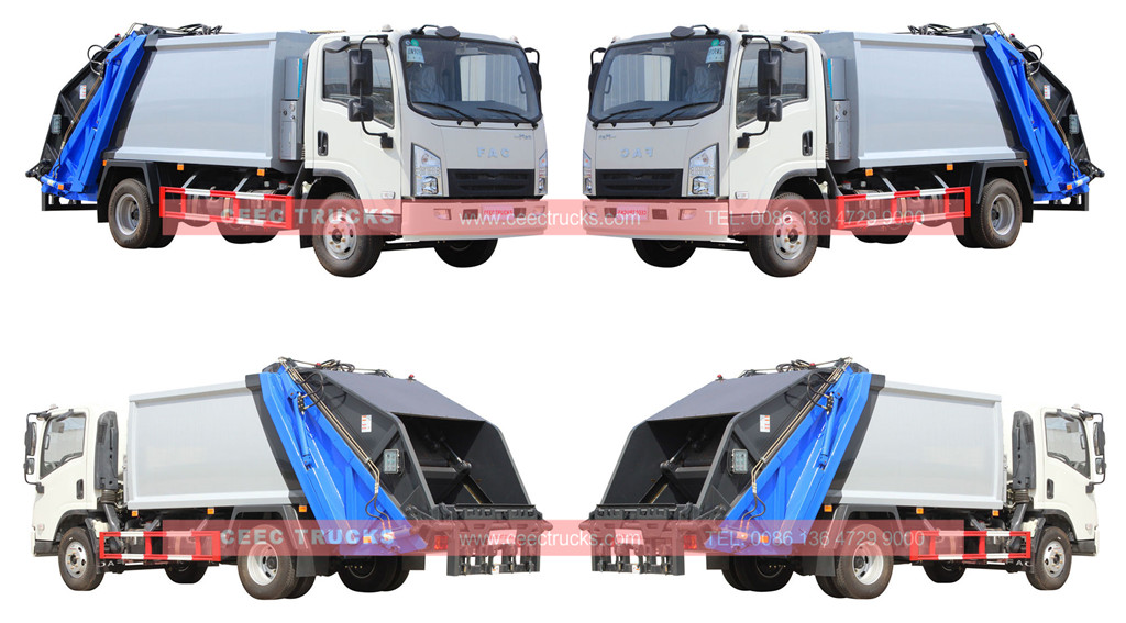 wholeview FAW brand 5cbm garbage compactor trucks