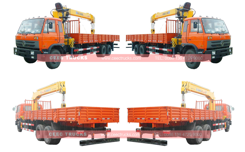 Dongfeng 14 tons mounted boom crane trucks wholeview