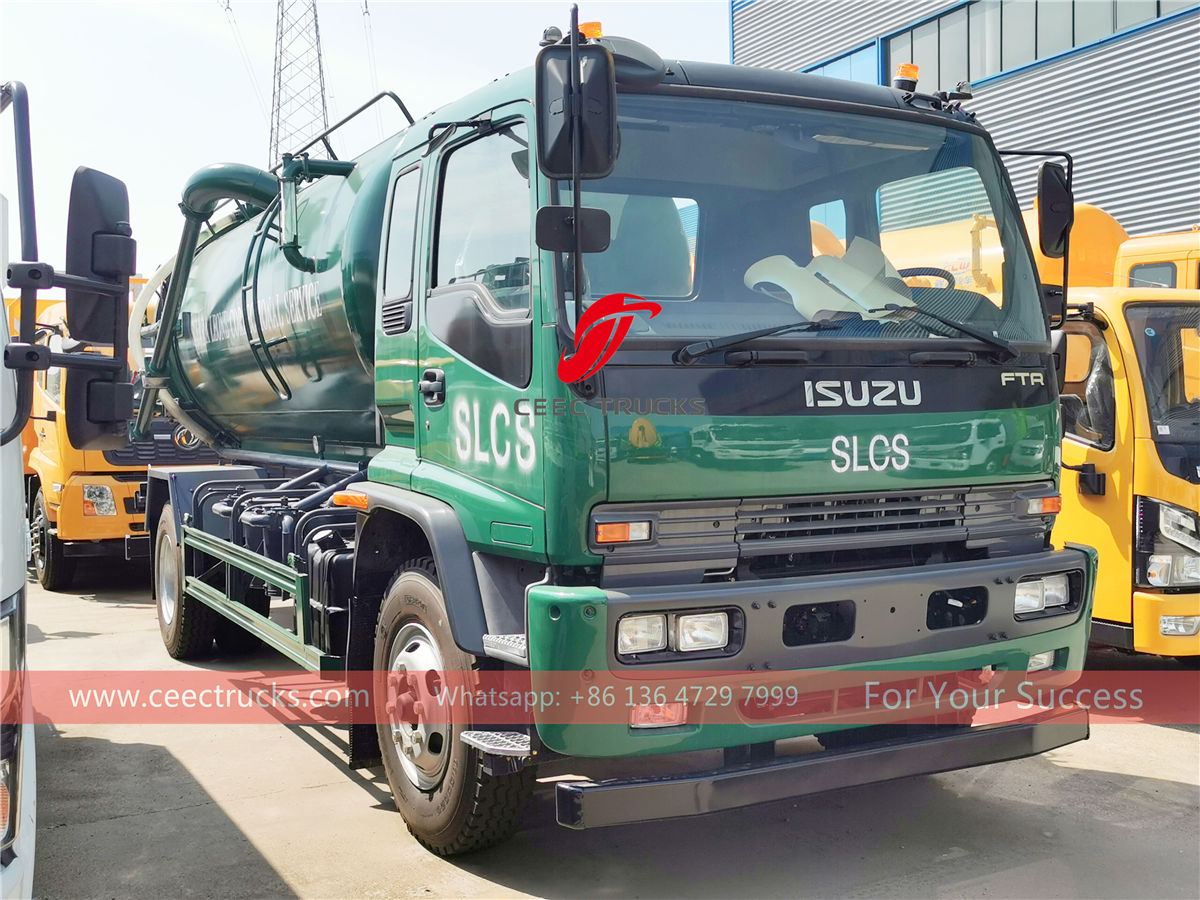 Sierra Leone ISUZU FTR 12000L vacuum sewer tanker truck