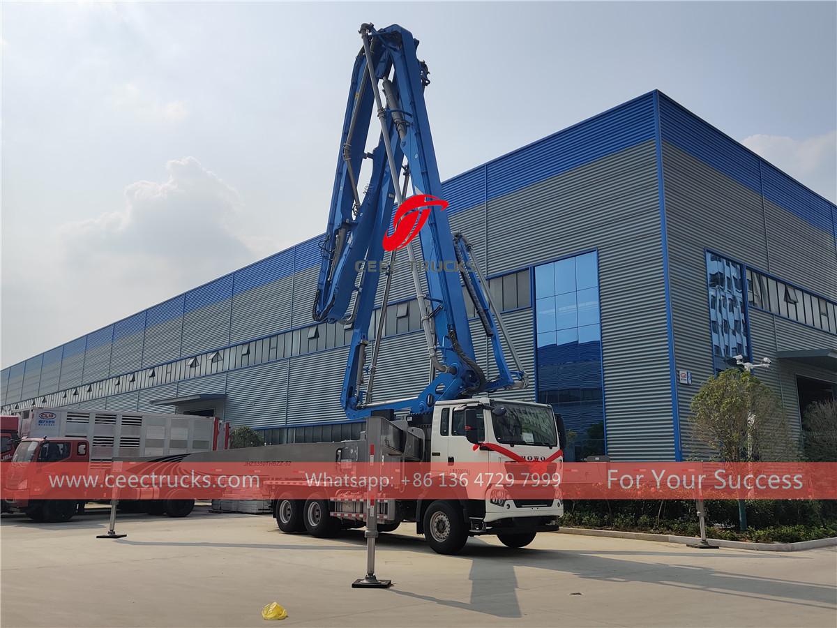 HOWO 38m concrete pump trucks manufacturer for hot sale