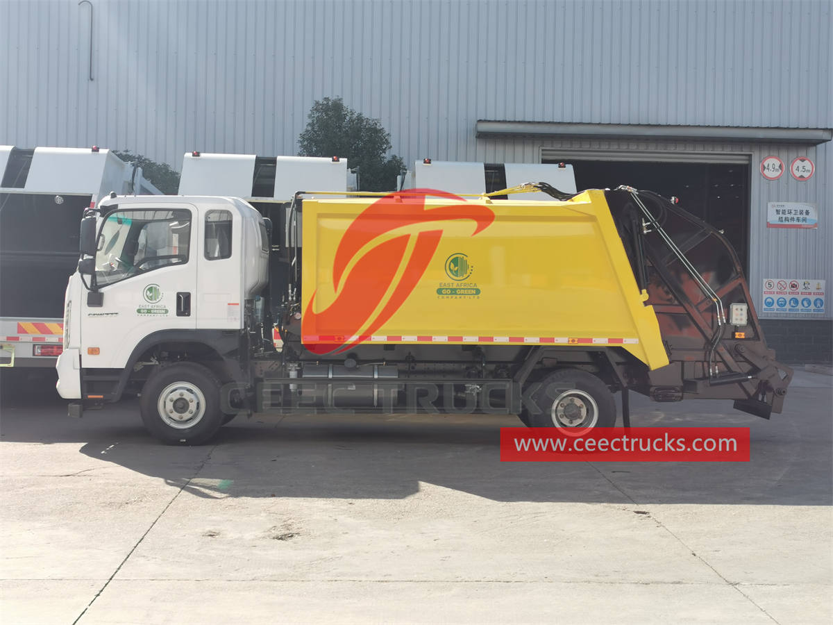 تم تصدير شاحنة ضغط القمامة HOWO 8 CBM إلى إفريقيا