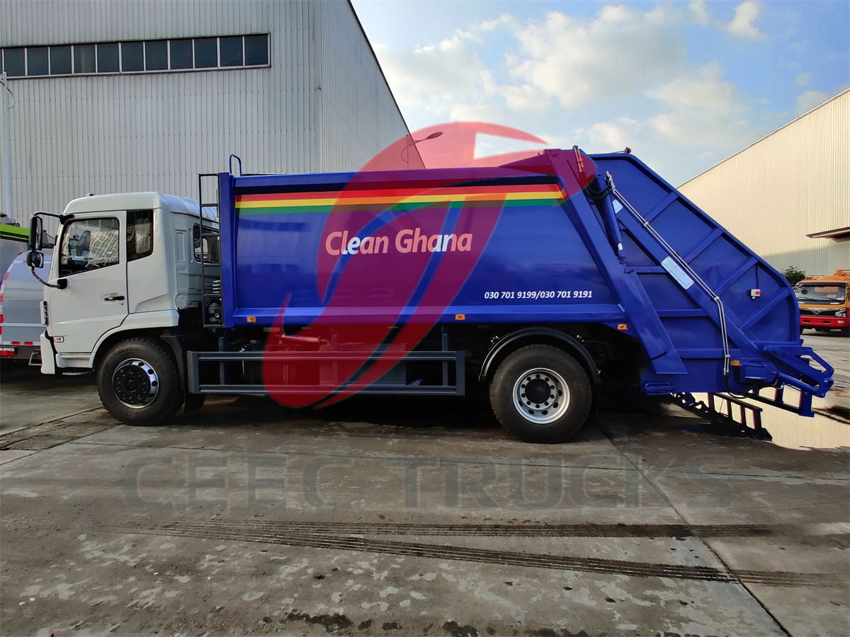 شاحنة ضغط القمامة Dongfeng 14 CBM لـ غانا