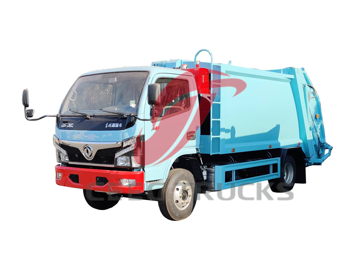 Dongfeng 6 wheeler rear load garbage truck