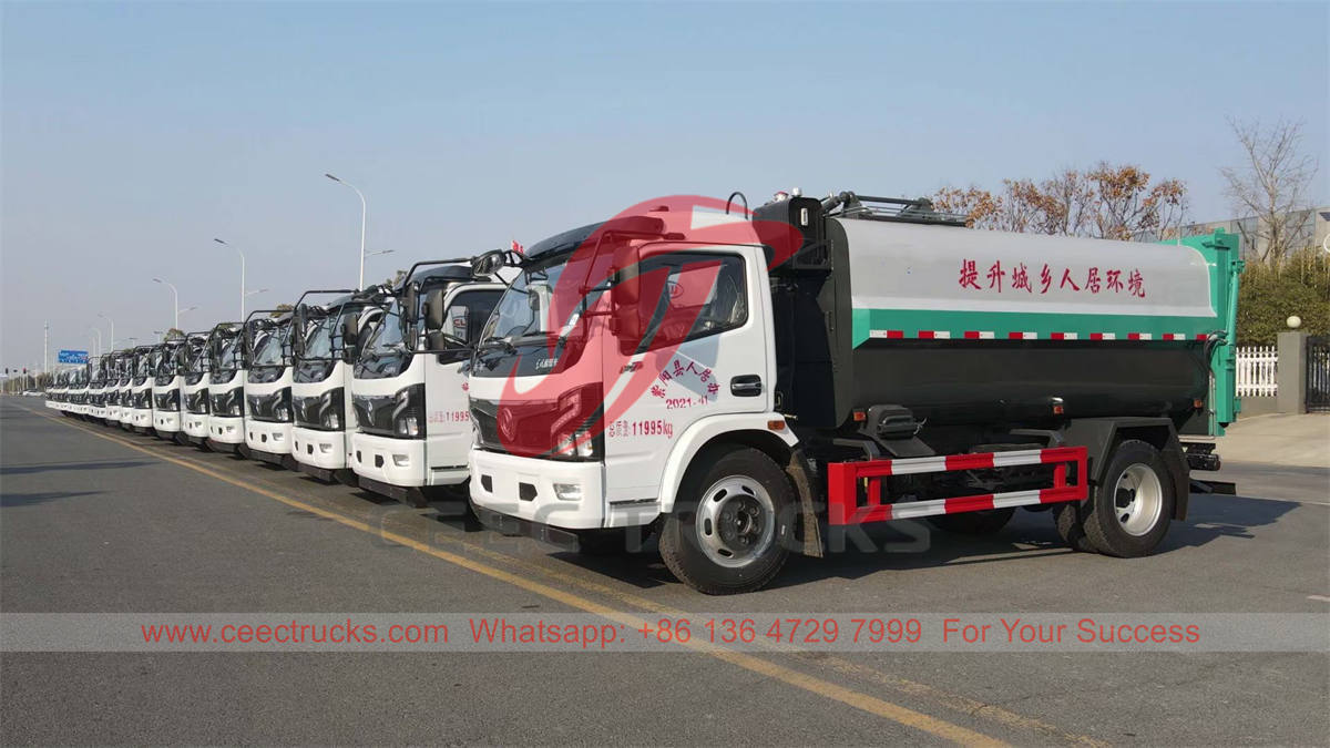 Dongfeng side loading refuse trucks for sale