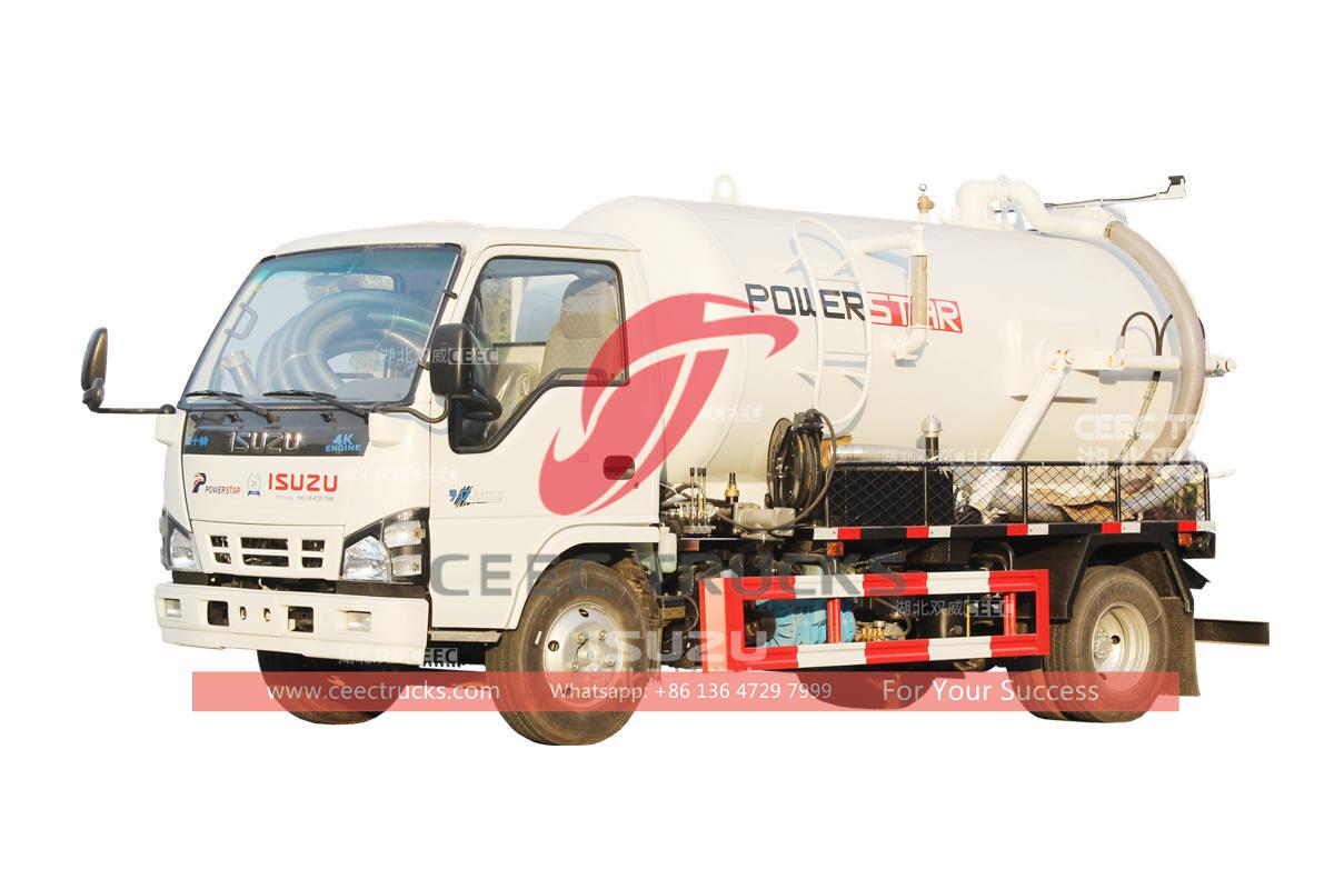 تخصيص ايسوزو 5cbm فراغ شفط شاحنة شفط مياه المجاري للبيع
