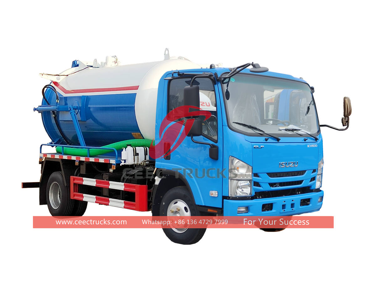 ايسوزو 5000 لتر شاحنة ضخ مياه الصرف الصحي للبيع