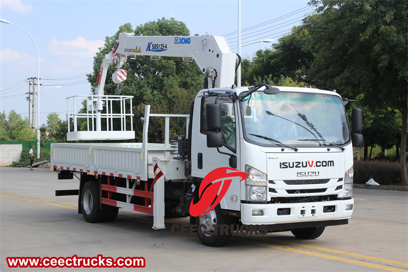 Isuzu 700P Boom Crane Truck with Manlifter