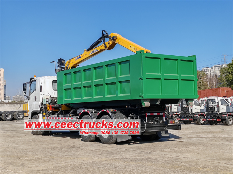 Isuzu 18Ton hook loader truck with crane