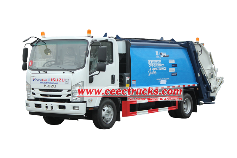 Isuzu NPR rear loader truck