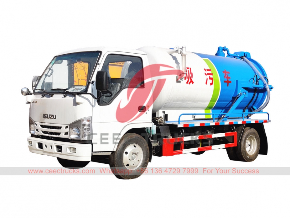 ISUZU small vacuum sewage truck at promotional price