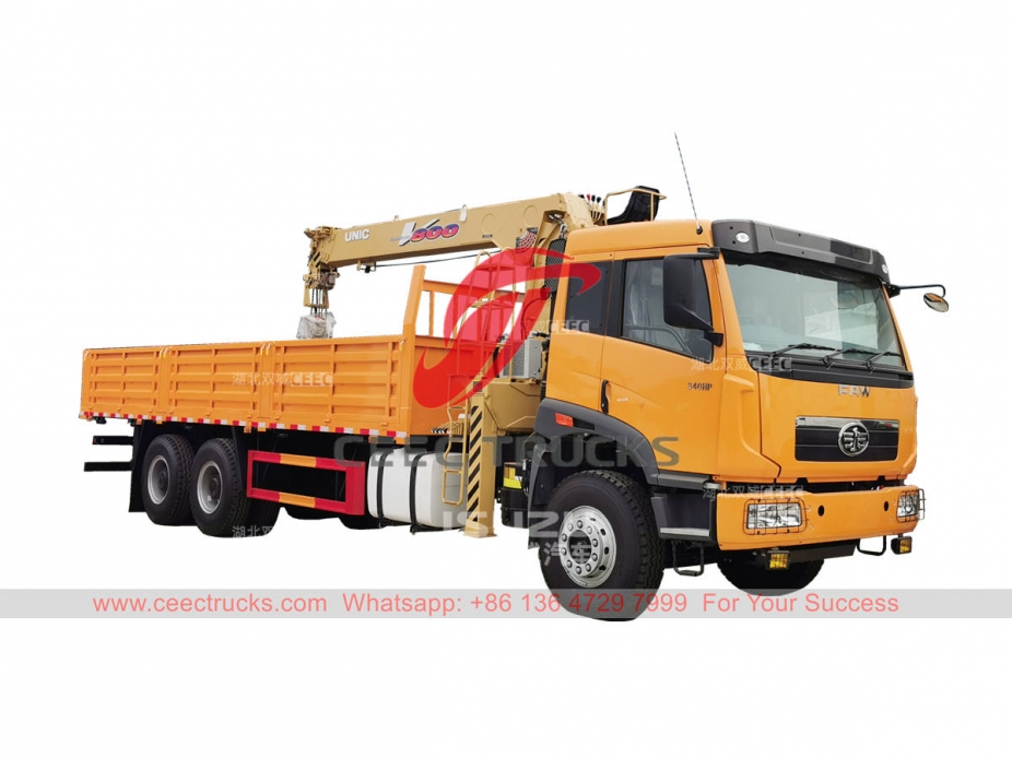 Brand new FAW 6×4 heavy duty crane truck UNIC crane V800