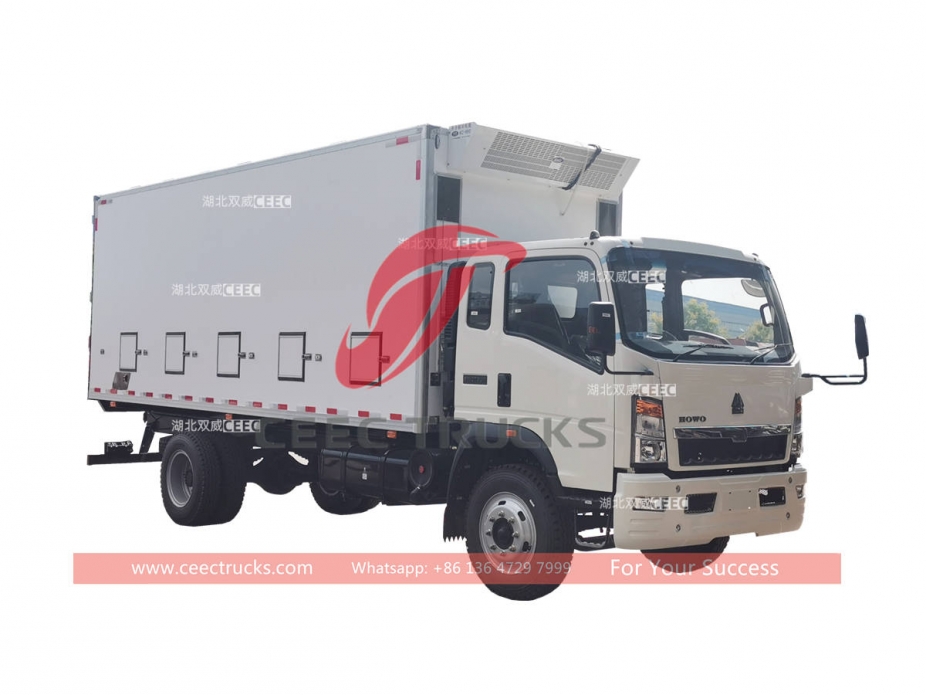 HOWO right hand drive 8 ton refrigerated truck