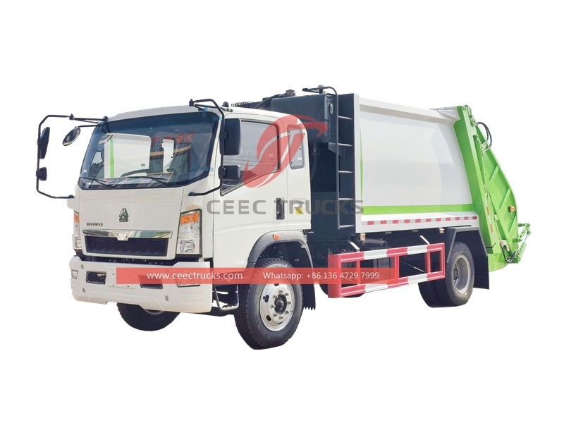 SINOTRUK compactor garbage 8cbm bin lorry for sale