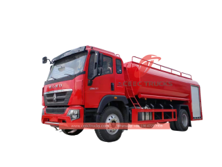 شاحنة صهريج مياه HOWO لمكافحة الحرائق سعة 8,000 لتر مع بيع المصنع مباشرة