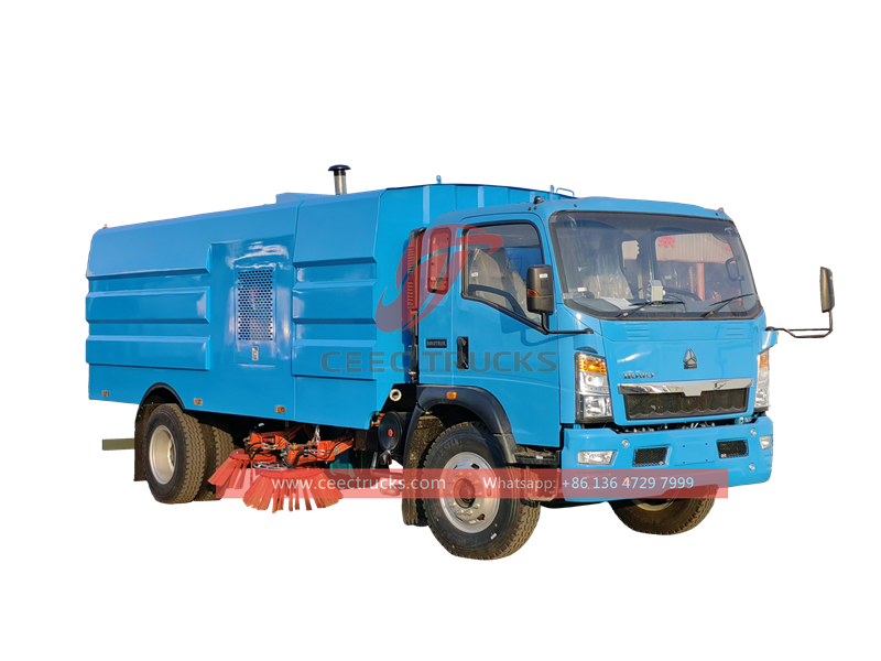 Howo street vacuum sweeping truck with factory direct sale