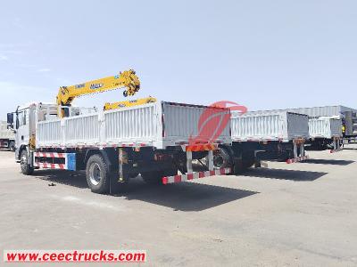 Shacman 4x2 dropside cargo truck mounted XCMG 6.3tons boom crane