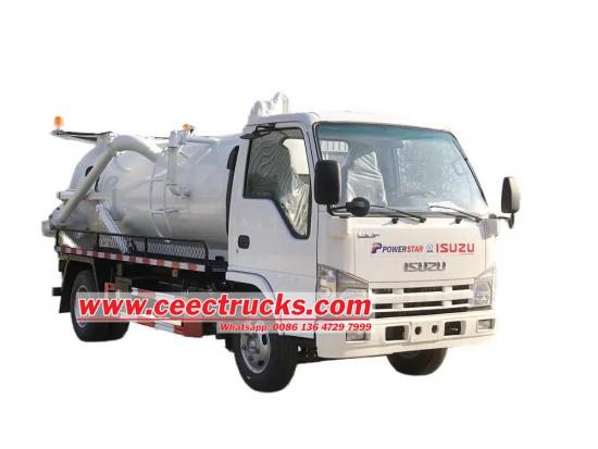 Isuzu 3 cbm wet dry vacuum cleaner truck