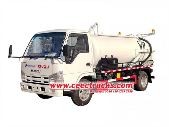 ISUZU NKR 4000L vacuum sewage truck for sale