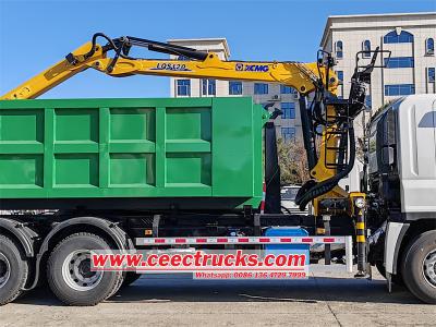 Isuzu 18 T hook lift garbage loader with hydraulic crane