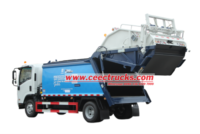 Isuzu ELF automatic rear loader garbage truck