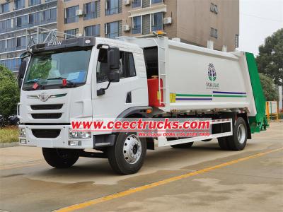 2025 new FAW 4x2 10CBM rear loader garbage truck