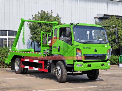 HOWO 8CBM swing arm garbage truck