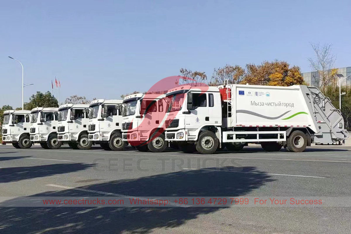 قيرغيزستان - تم تصدير 6 وحدات من شاحنات ضغط القمامة Shacman بواسطة شاحنات CEEC
