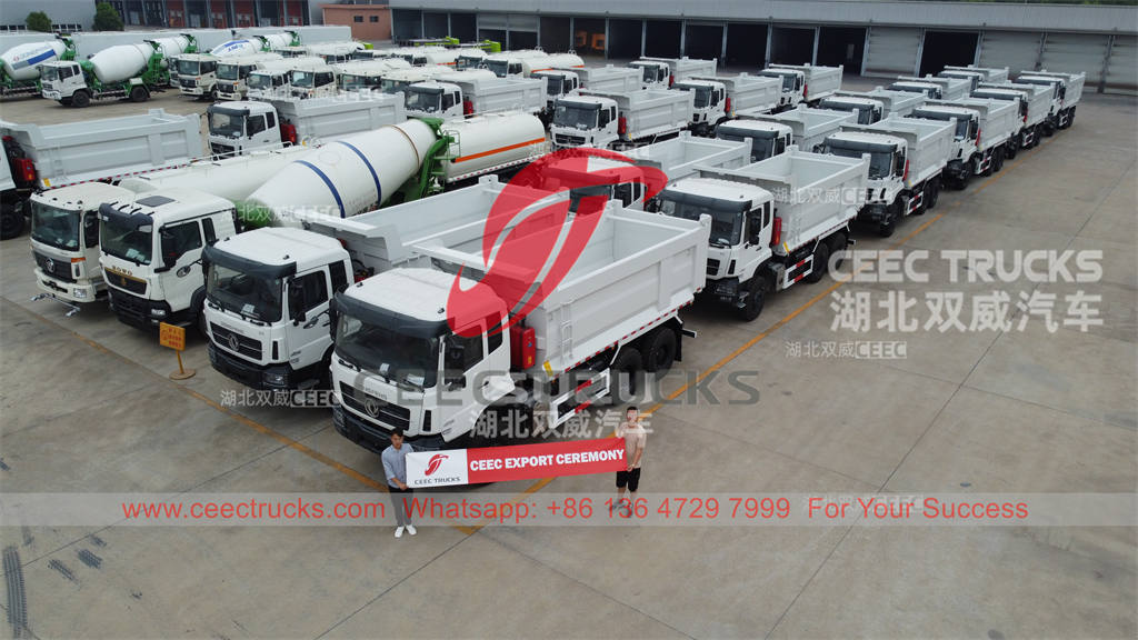 كمبوديا - 20 وحدة من شاحنات Dongfeng 6 × 4 للخدمة الشاقة تم تصديرها بواسطة شاحنات CEEC
