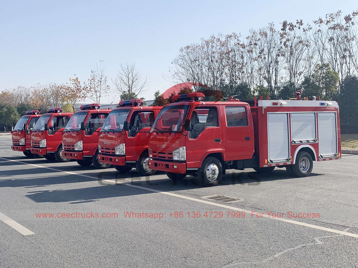 Vietnam - 8 units ISUZU 1500 liters water fire trucks delivered from CEEC TRUCKS