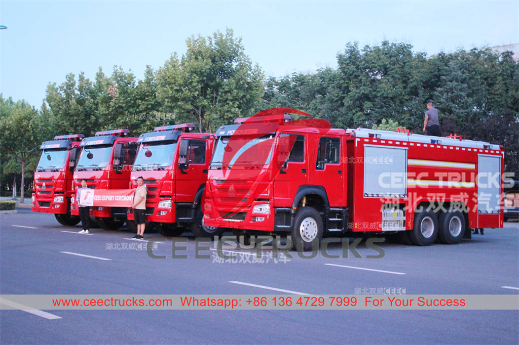 إثيوبيا - تم تصدير 4 وحدات من شاحنة إطفاء HOWO 6 × 4
